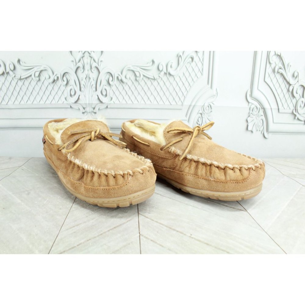 LL Bean Brown Suede Wicked Good Moccasin Slippers Size 8 M - Picture 3 of 9